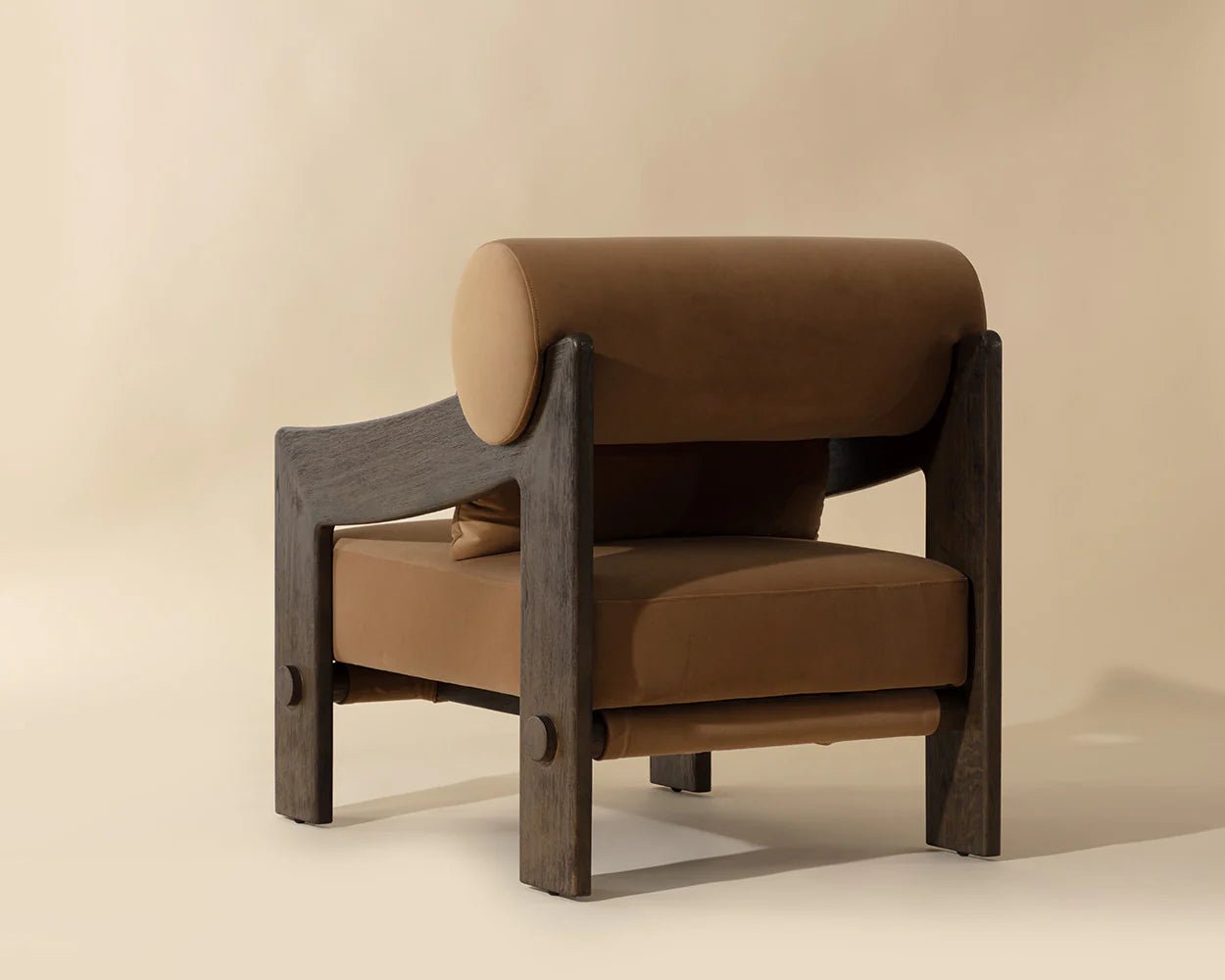 Reizo Lounge Chair - Distressed Brown - Kona Camel - Central Designs