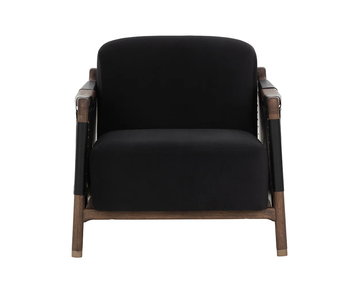 Calloway Lounge Chair - Antique Brown - Abbington Black / Onyx Leather - Central Designs