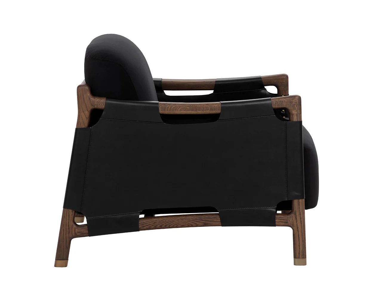 Calloway Lounge Chair - Antique Brown - Abbington Black / Onyx Leather - Central Designs