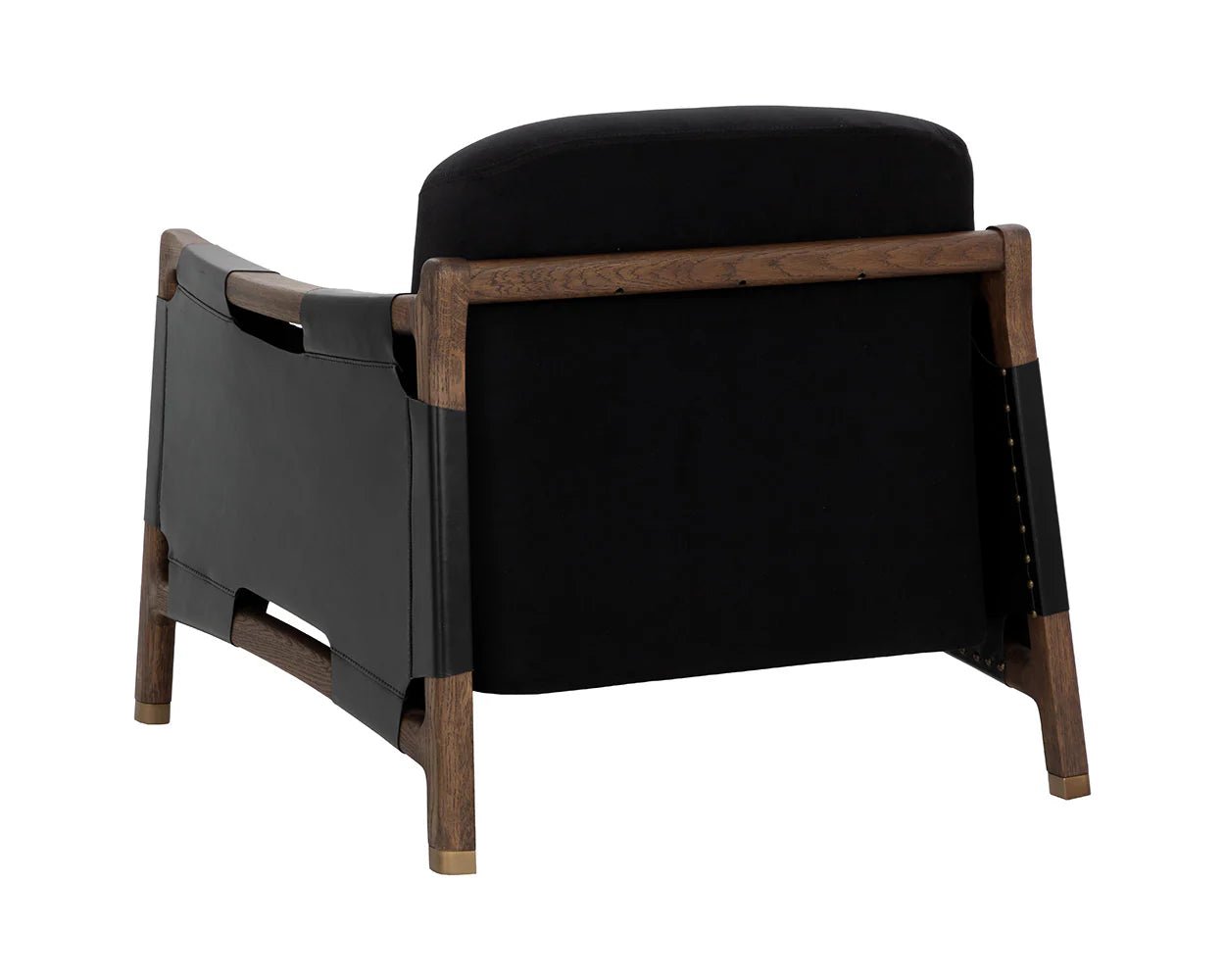 Calloway Lounge Chair - Antique Brown - Abbington Black / Onyx Leather - Central Designs