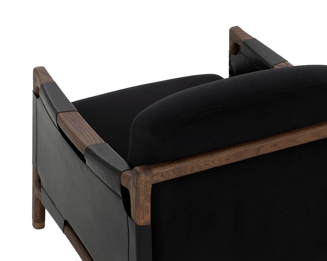 Calloway Lounge Chair - Antique Brown - Abbington Black / Onyx Leather - Central Designs