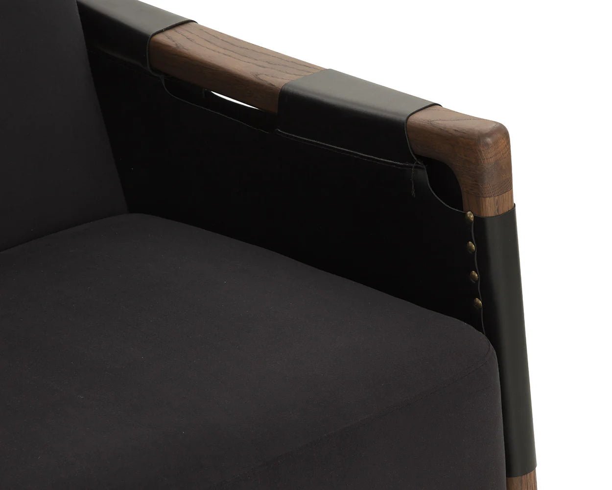 Calloway Lounge Chair - Antique Brown - Abbington Black / Onyx Leather - Central Designs