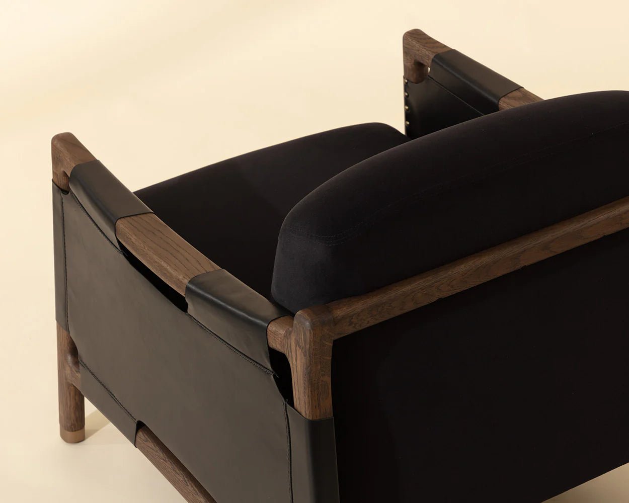 Calloway Lounge Chair - Antique Brown - Abbington Black / Onyx Leather - Central Designs