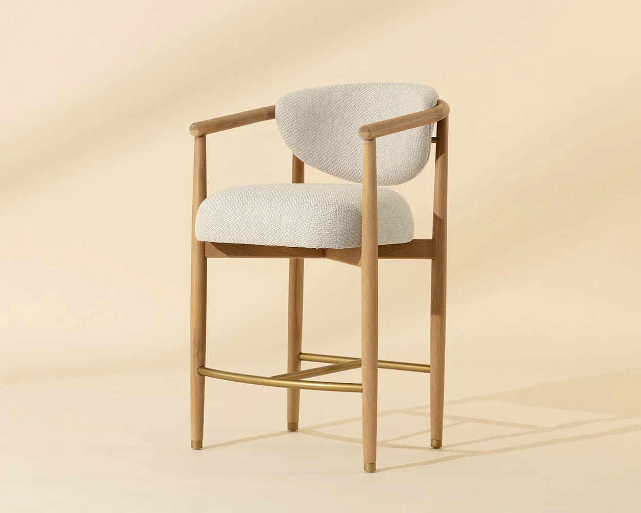 Sigrid Counter Stool - Light Oak - Monument Oatmeal - Central Designs