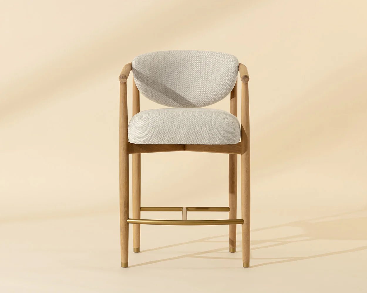 Sigrid Counter Stool - Light Oak - Monument Oatmeal - Central Designs