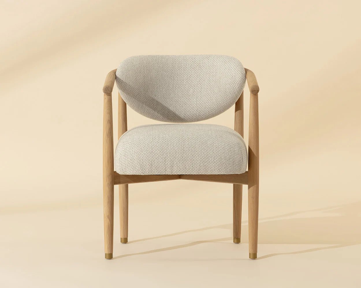 Sigrid Dining Armchair - Light Oak - Monument Oatmeal - Central Designs