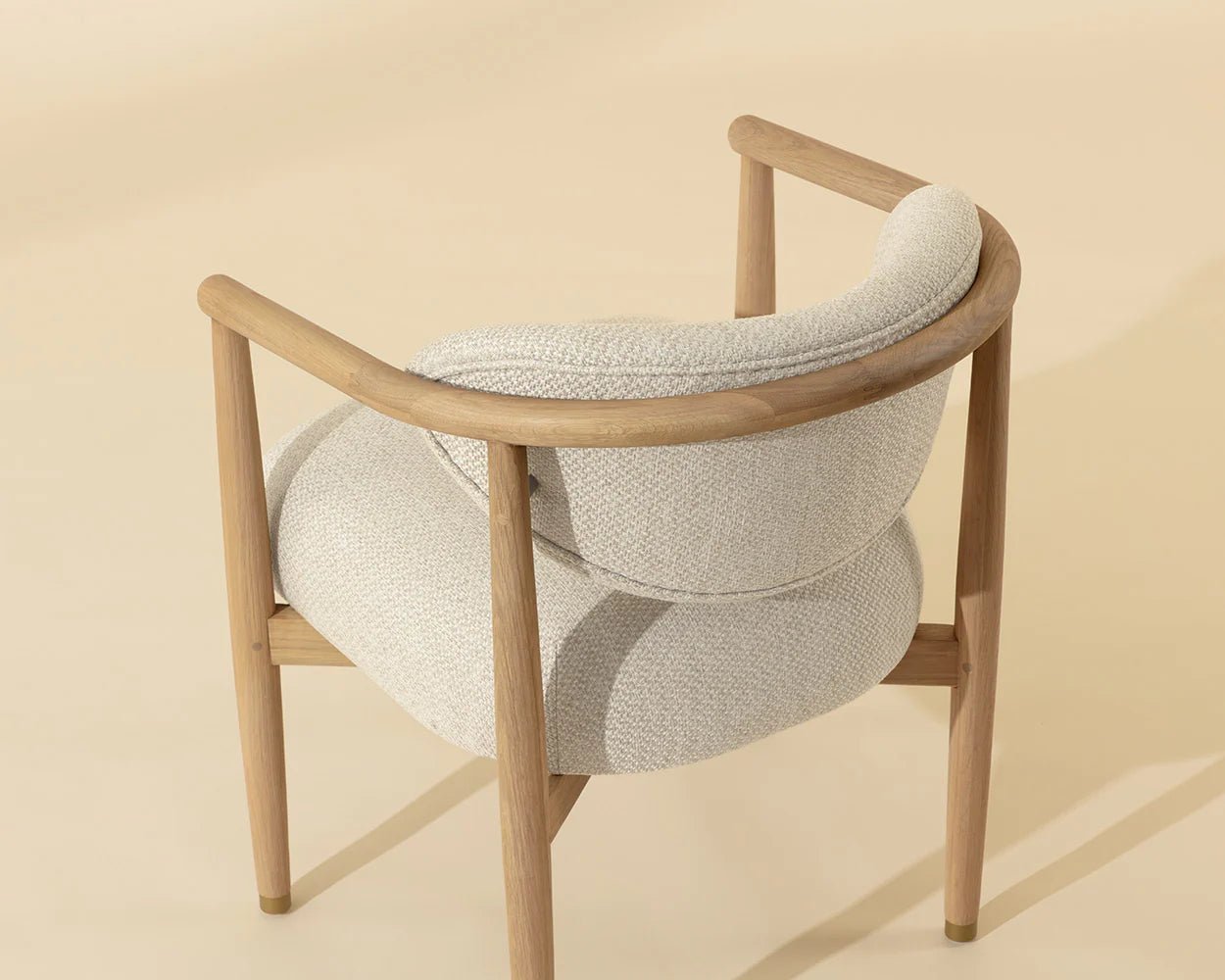 Sigrid Dining Armchair - Light Oak - Monument Oatmeal - Central Designs