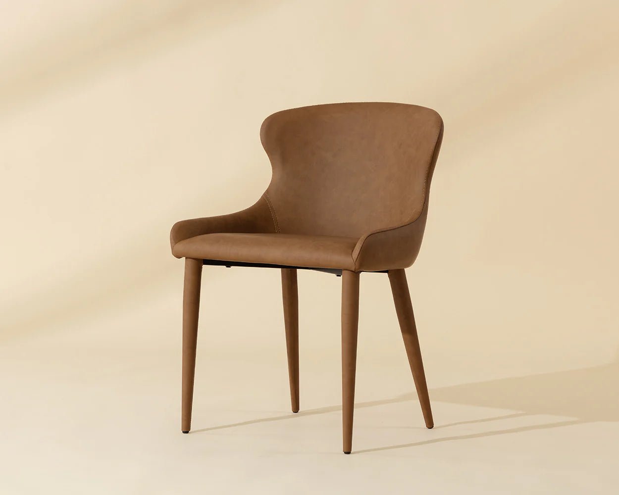 Evora Dining Chair - Milliken Cognac - Central Designs