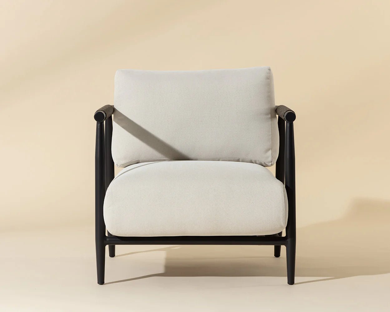 Muros Lounge Chair - Black - Palazzo Cream - Central Designs