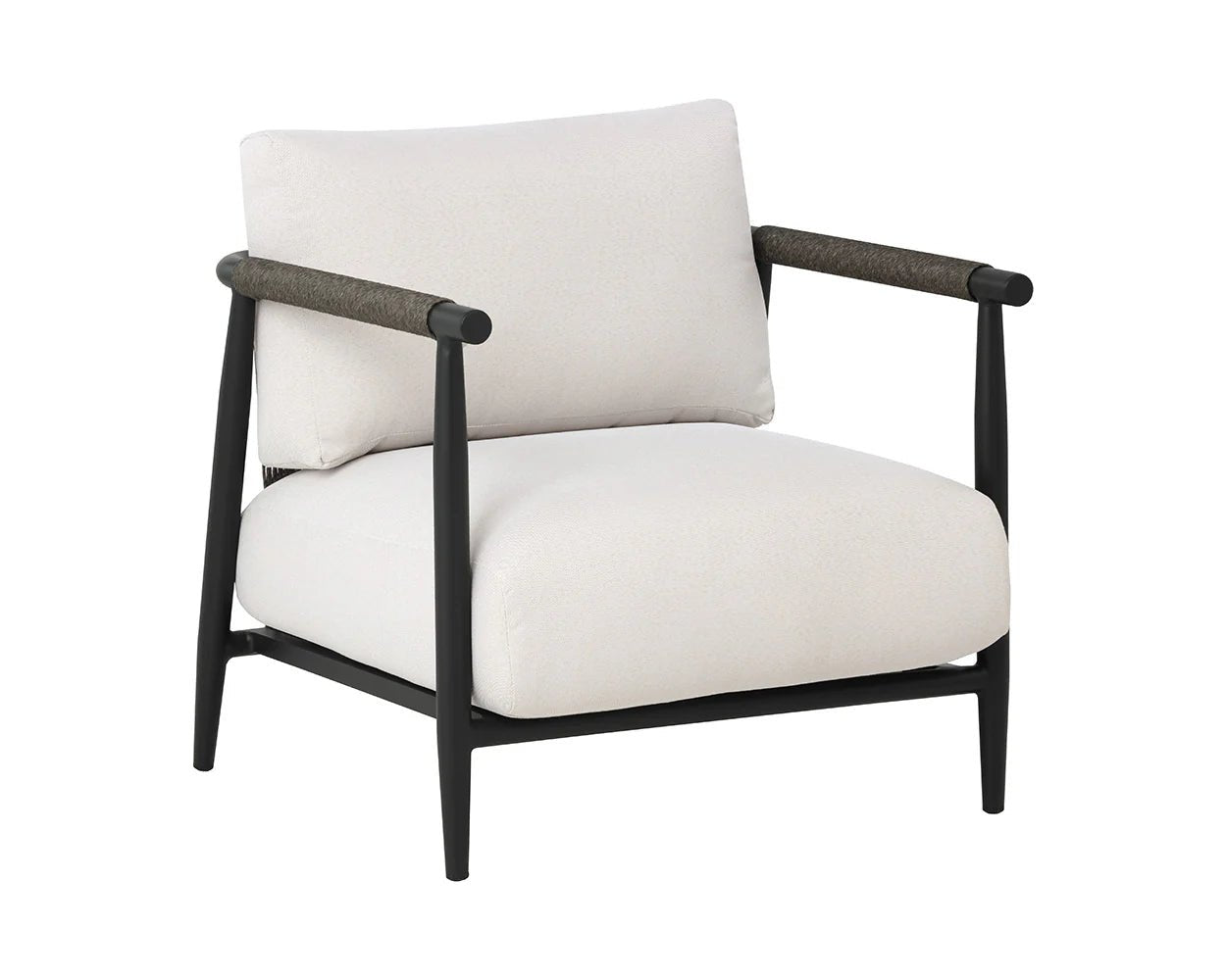 Muros Lounge Chair - Black - Palazzo Cream - Central Designs