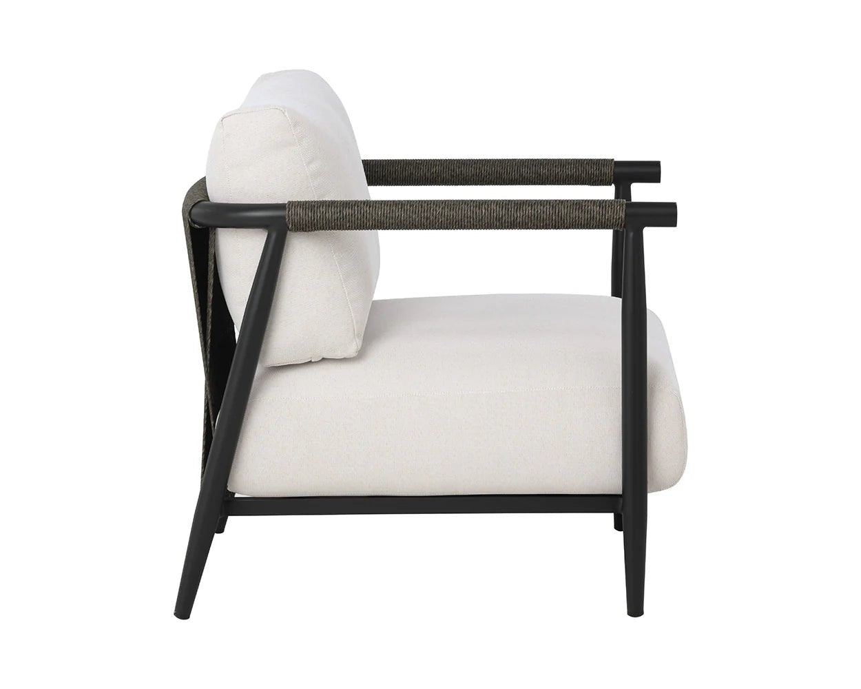 Muros Lounge Chair - Black - Palazzo Cream - Central Designs