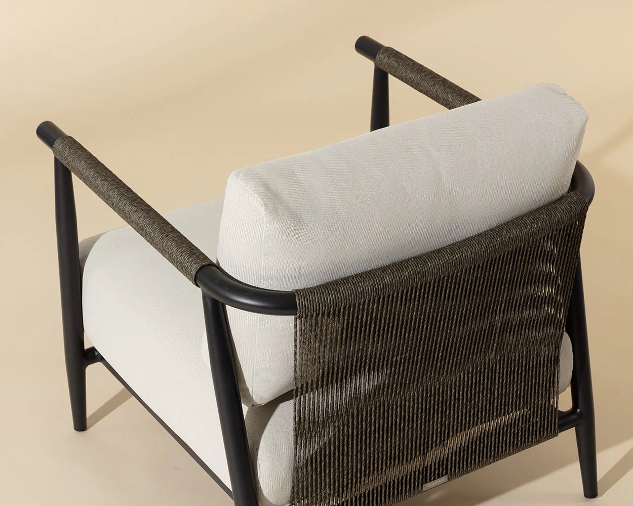 Muros Lounge Chair - Black - Palazzo Cream - Central Designs