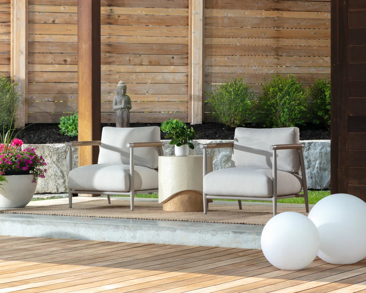 Muros Lounge Chair - Greige - Palazzo Cream - Central Designs