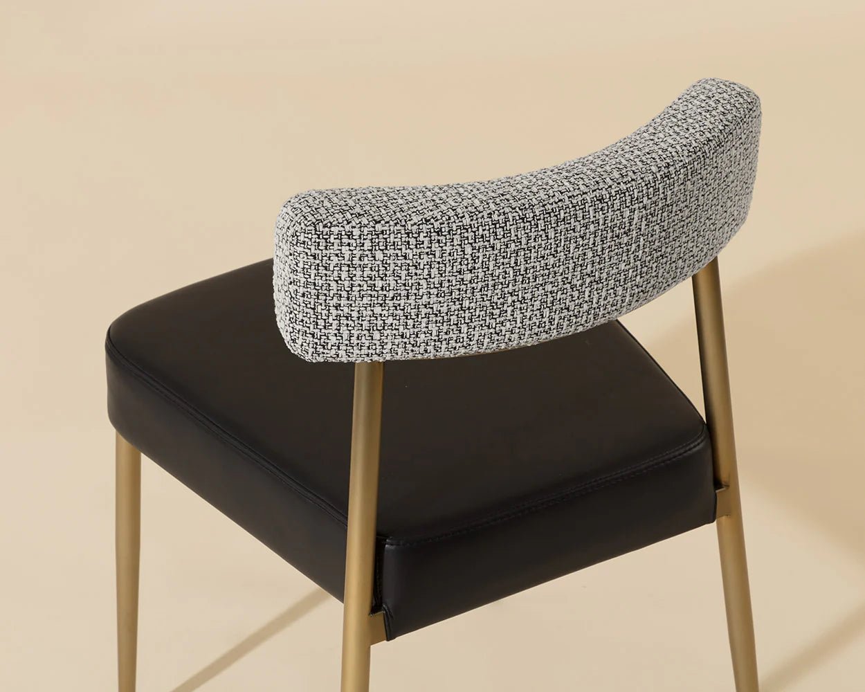 Ashwin Stackable Dining Chair - Bravo Black / Helios Check Black - Central Designs