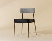 Ashwin Stackable Dining Chair - Bravo Black / Helios Check Black - Central Designs
