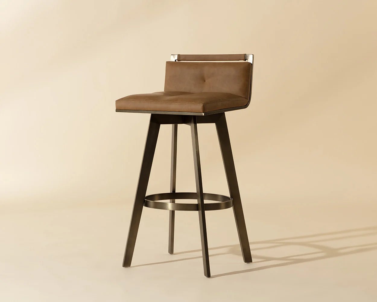 Arizona Swivel Bar Stool - Milliken Cognac - Central Designs