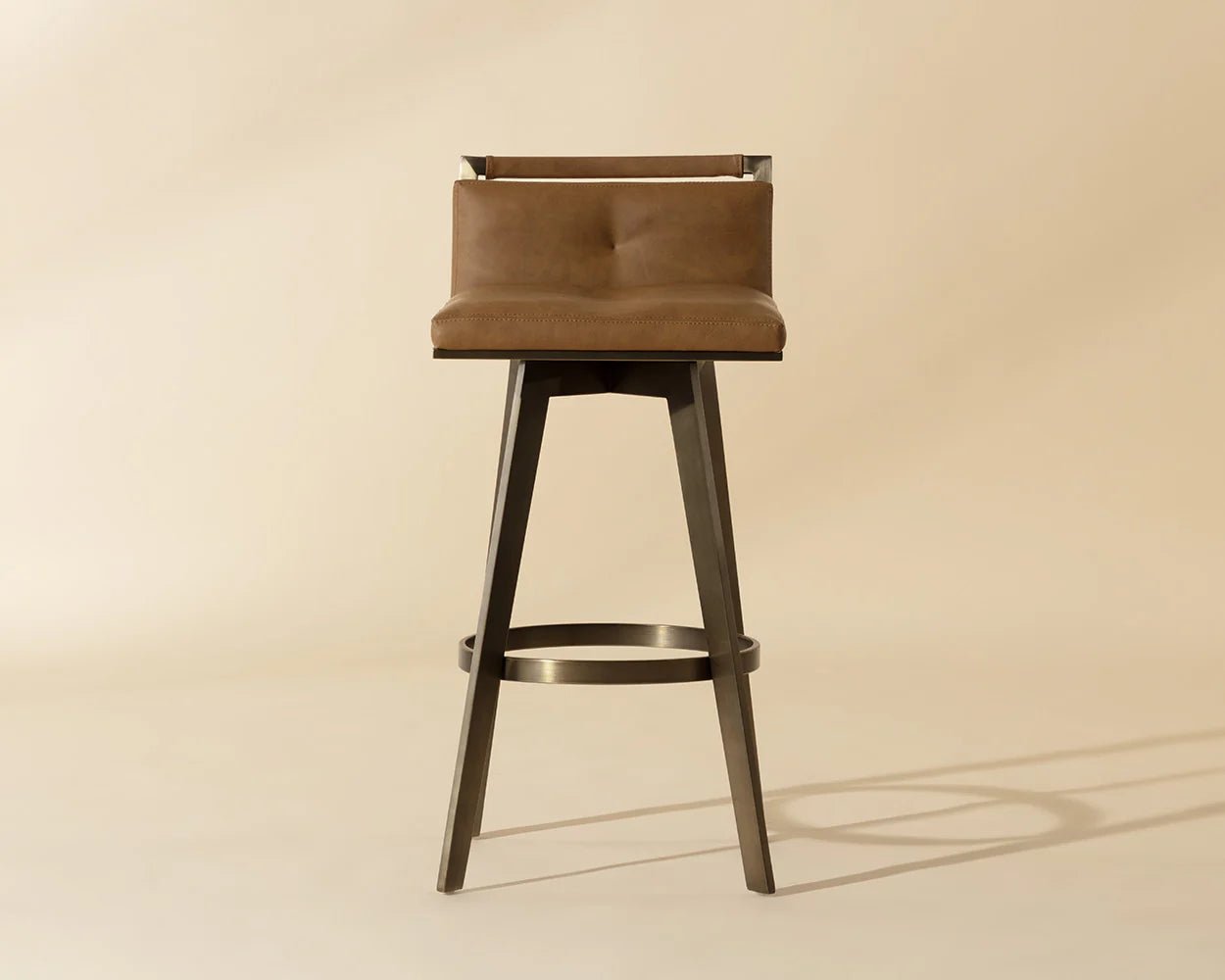 Arizona Swivel Bar Stool - Milliken Cognac - Central Designs