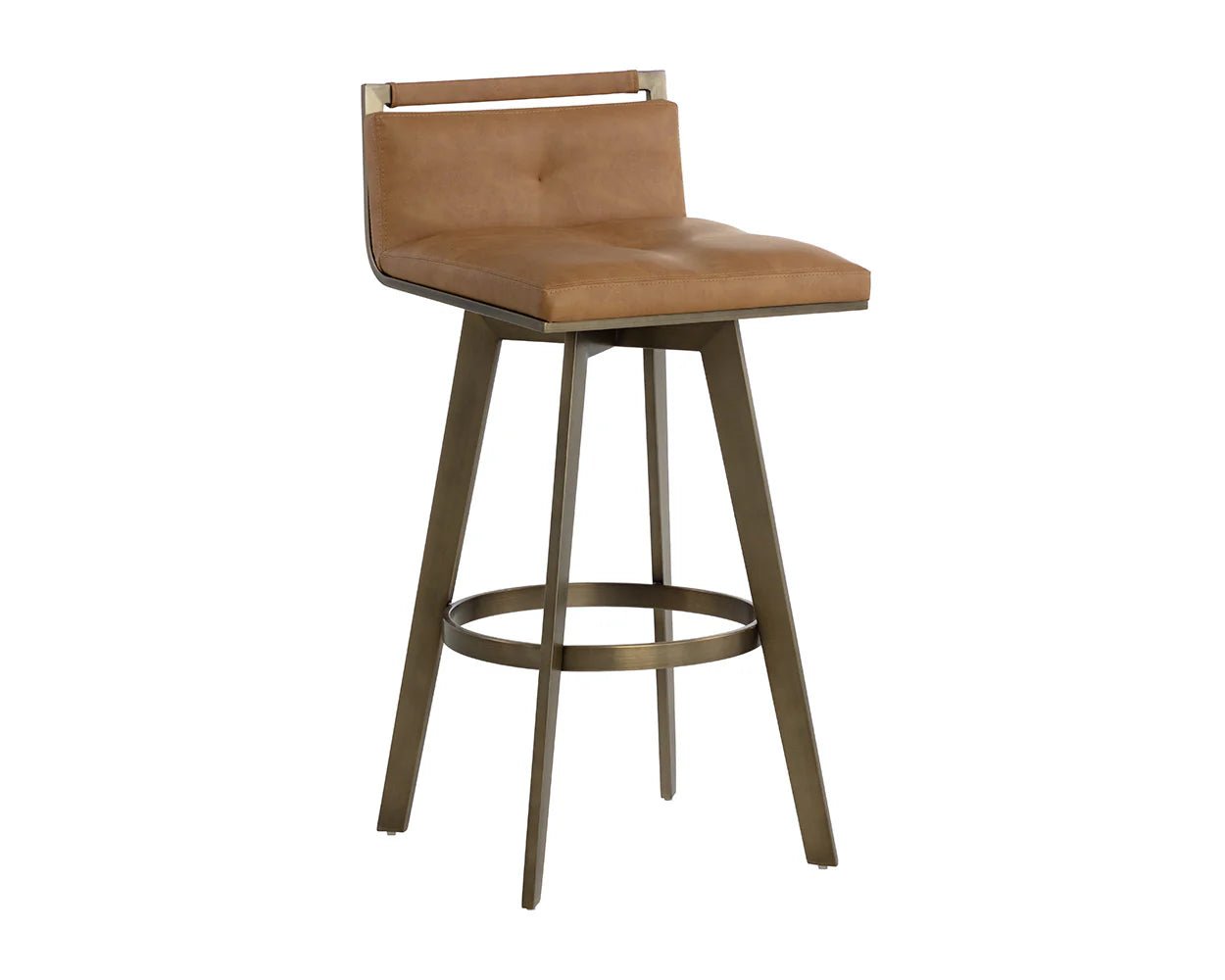 Arizona Swivel Bar Stool - Milliken Cognac - Central Designs