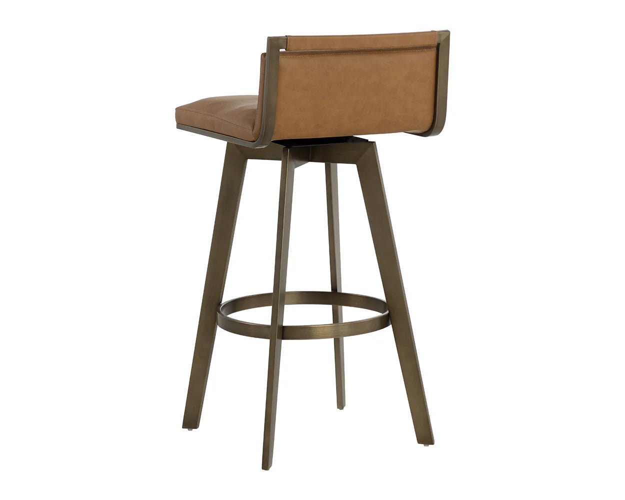 Arizona Swivel Bar Stool - Milliken Cognac - Central Designs