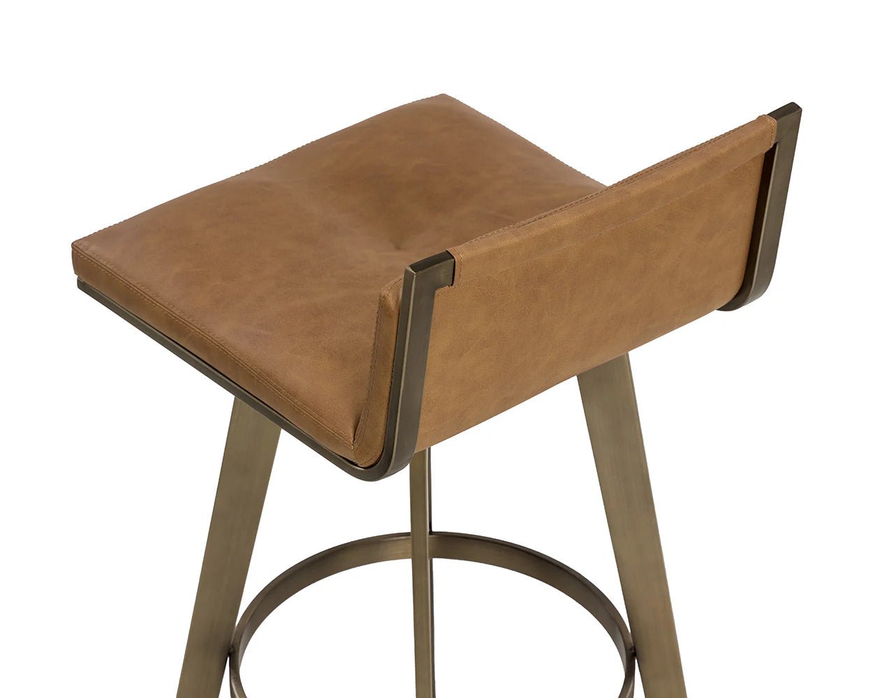 Arizona Swivel Bar Stool - Milliken Cognac - Central Designs