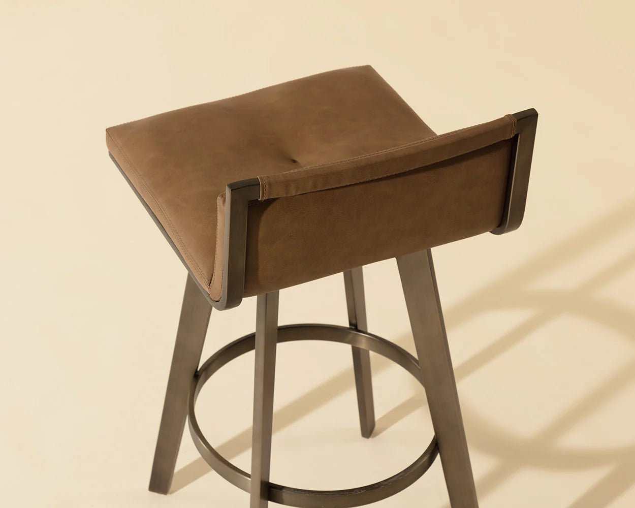 Arizona Swivel Bar Stool - Milliken Cognac - Central Designs