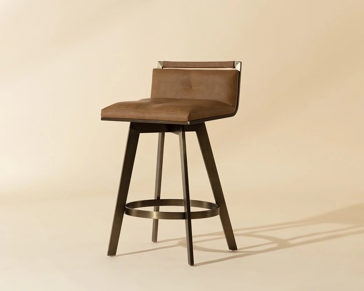 Arizona Swivel Counter Stool - Milliken Cognac - Central Designs