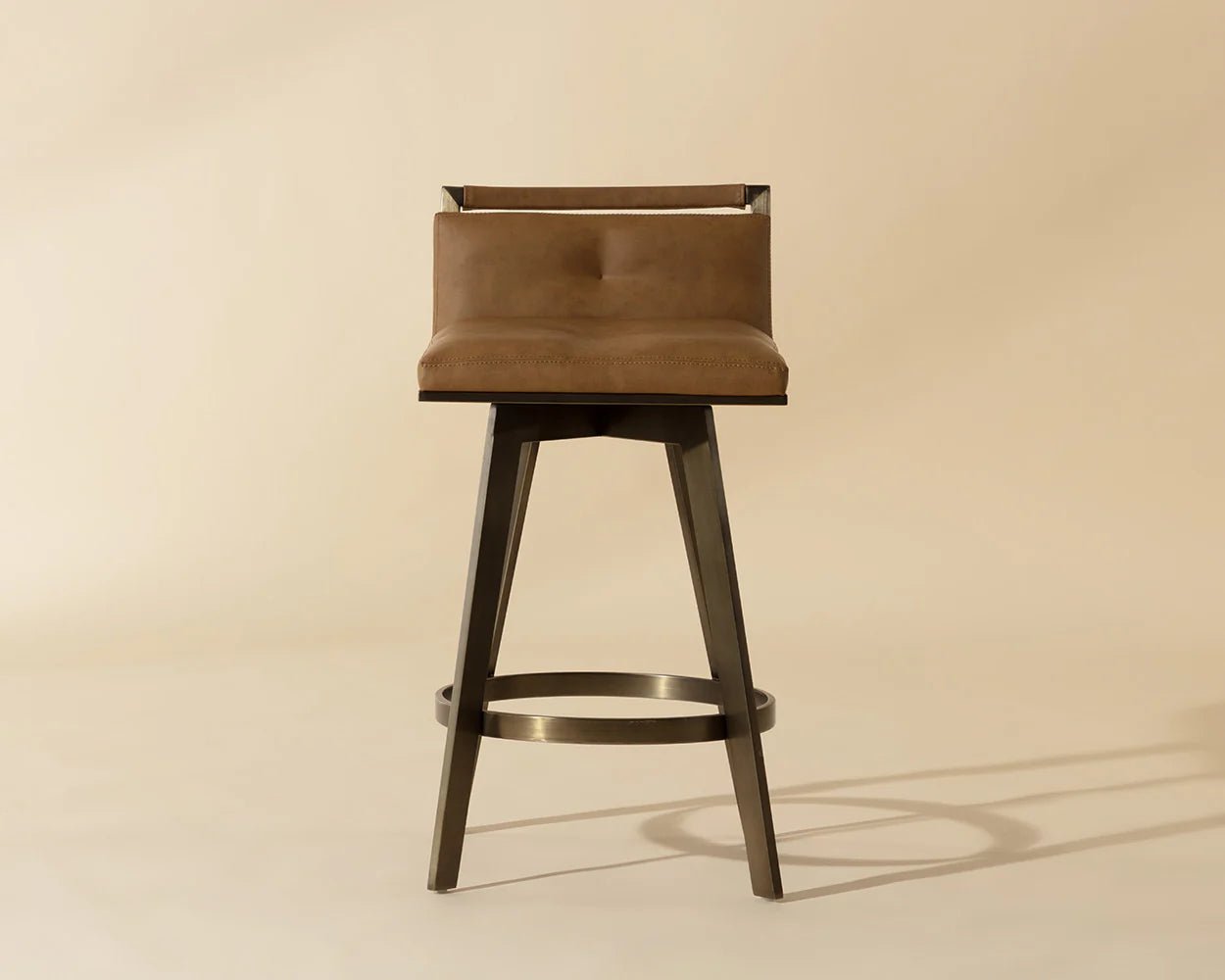 Arizona Swivel Counter Stool - Milliken Cognac - Central Designs
