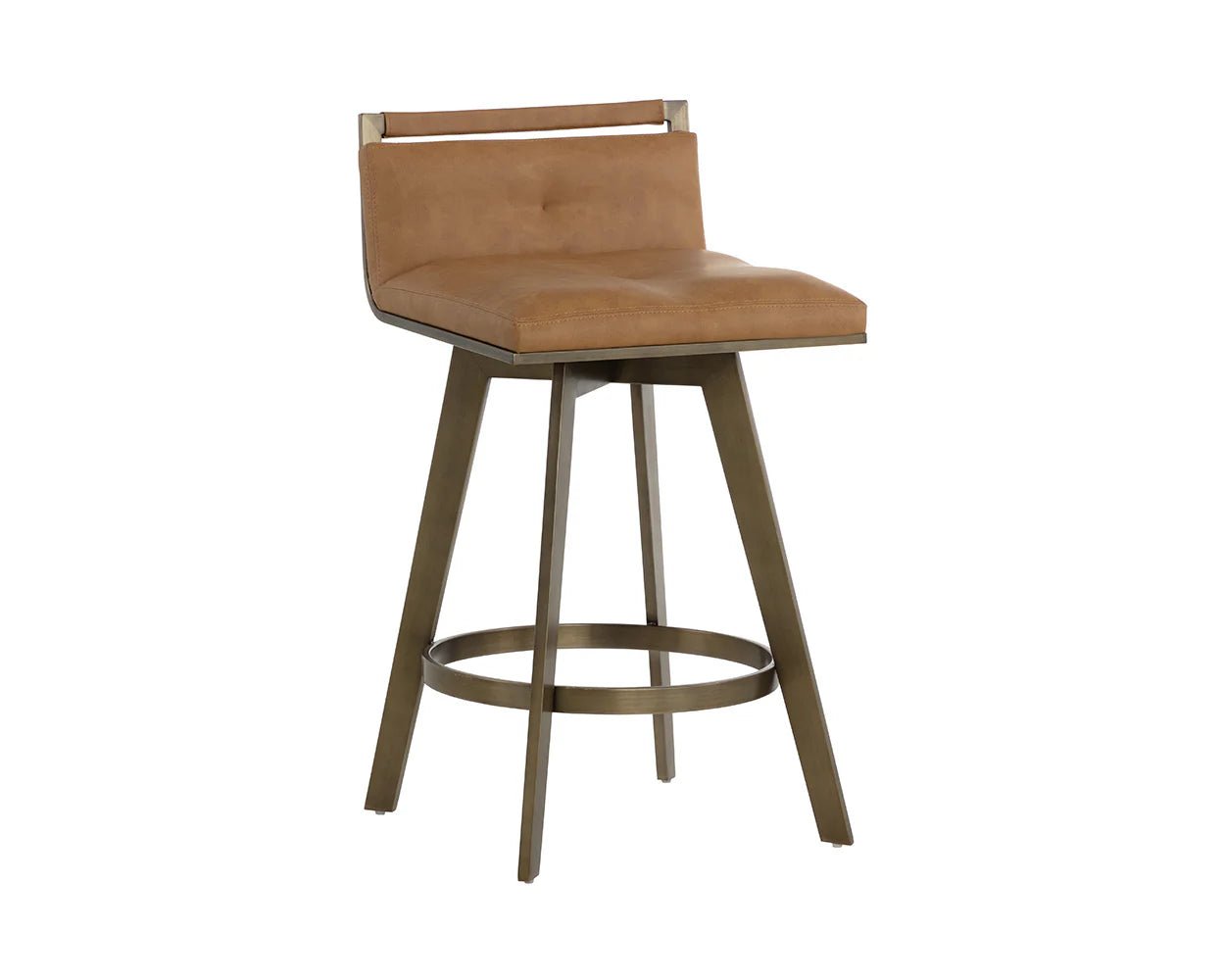 Arizona Swivel Counter Stool - Milliken Cognac - Central Designs