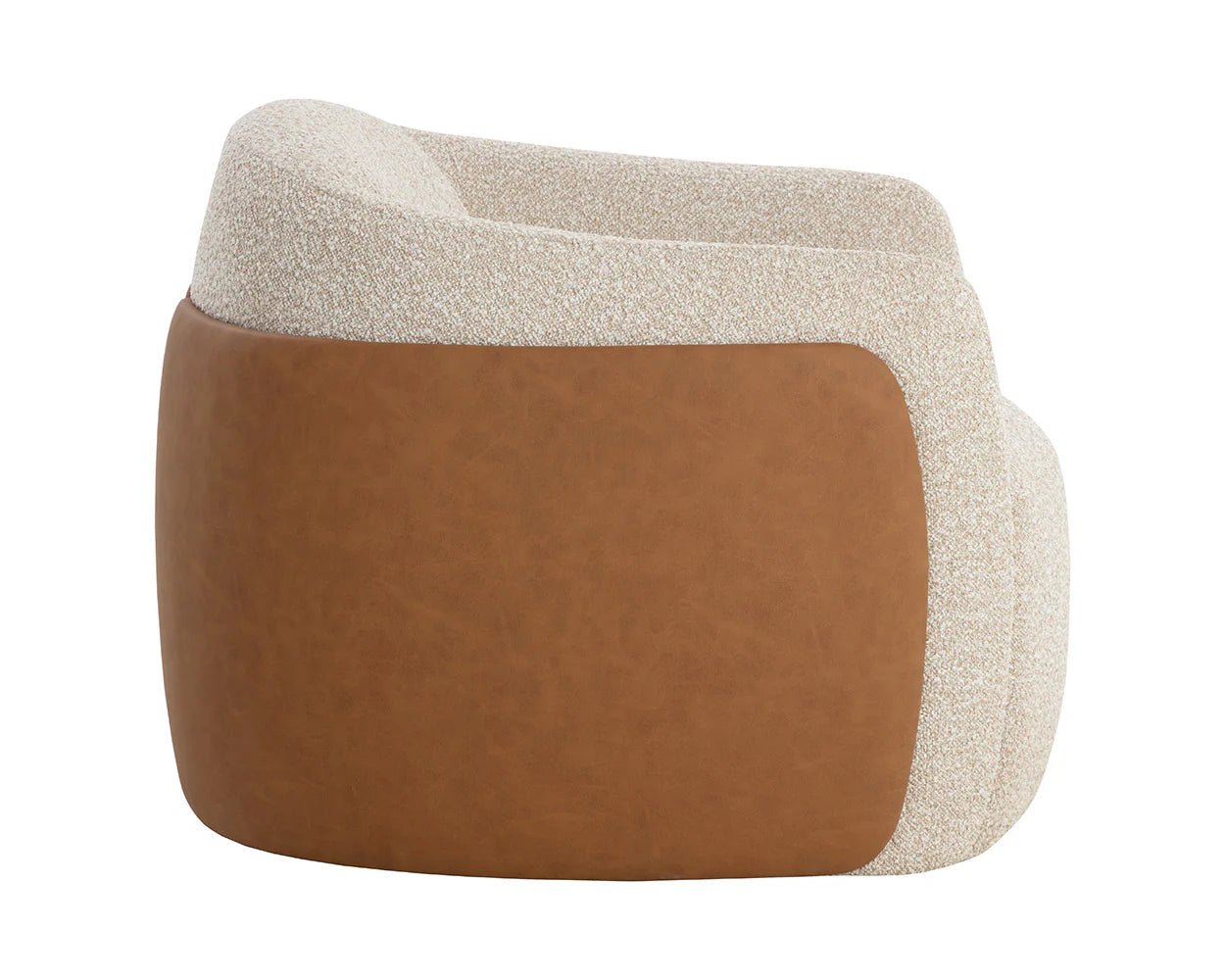 Caris Swivel Lounge Chair - Santa Cruz Oatmeal / Milliken Cognac - Central Designs