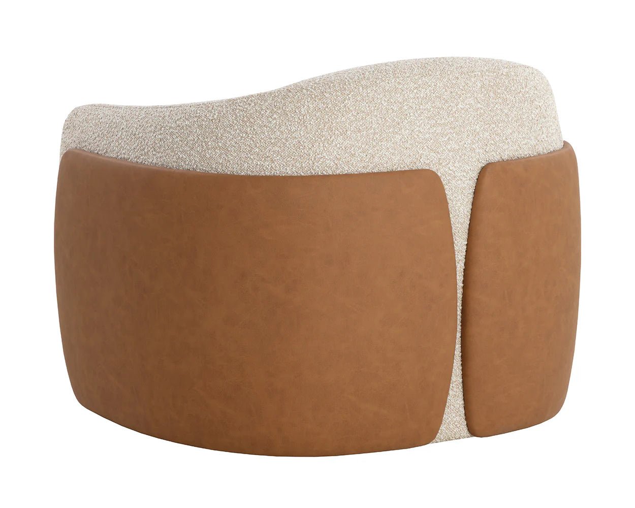 Caris Swivel Lounge Chair - Santa Cruz Oatmeal / Milliken Cognac - Central Designs