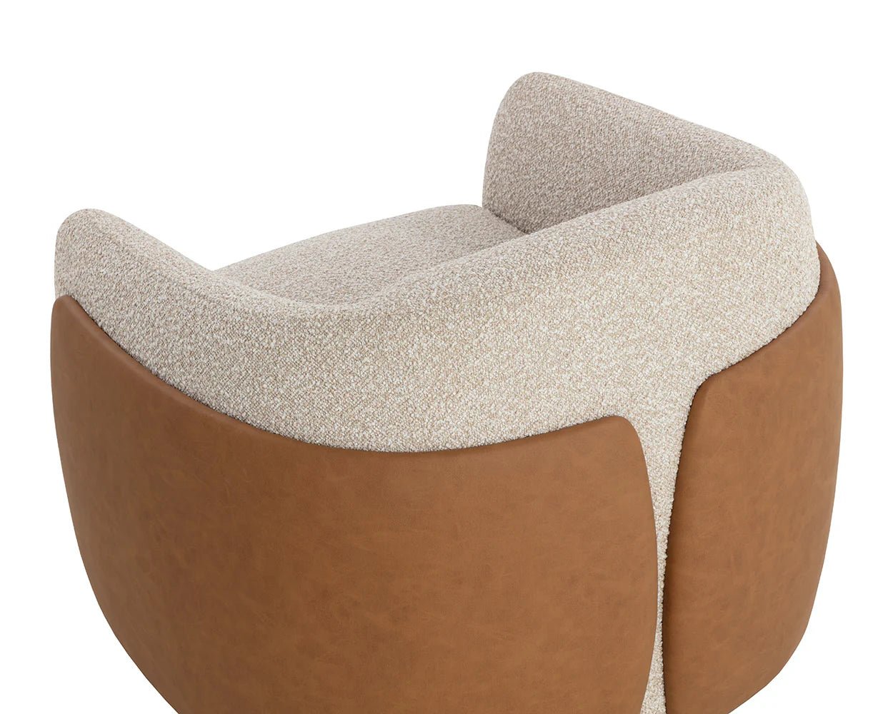 Caris Swivel Lounge Chair - Santa Cruz Oatmeal / Milliken Cognac - Central Designs