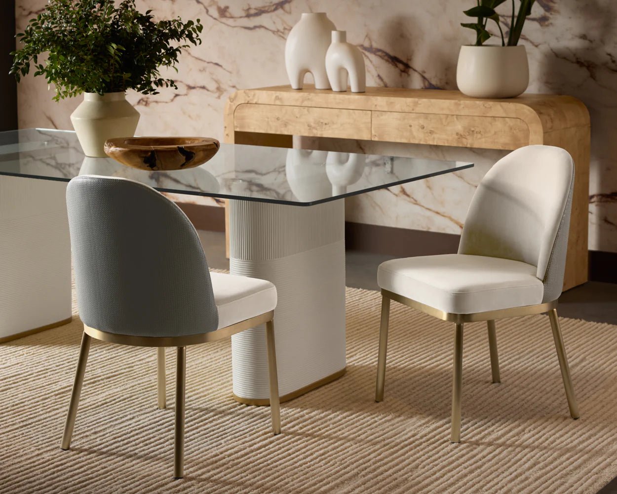Lavania Dining Chair - Meg Taupe / Porcini Taupe - Central Designs