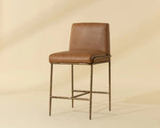 Lathan Counter Stool - Tan Leather - Central Designs