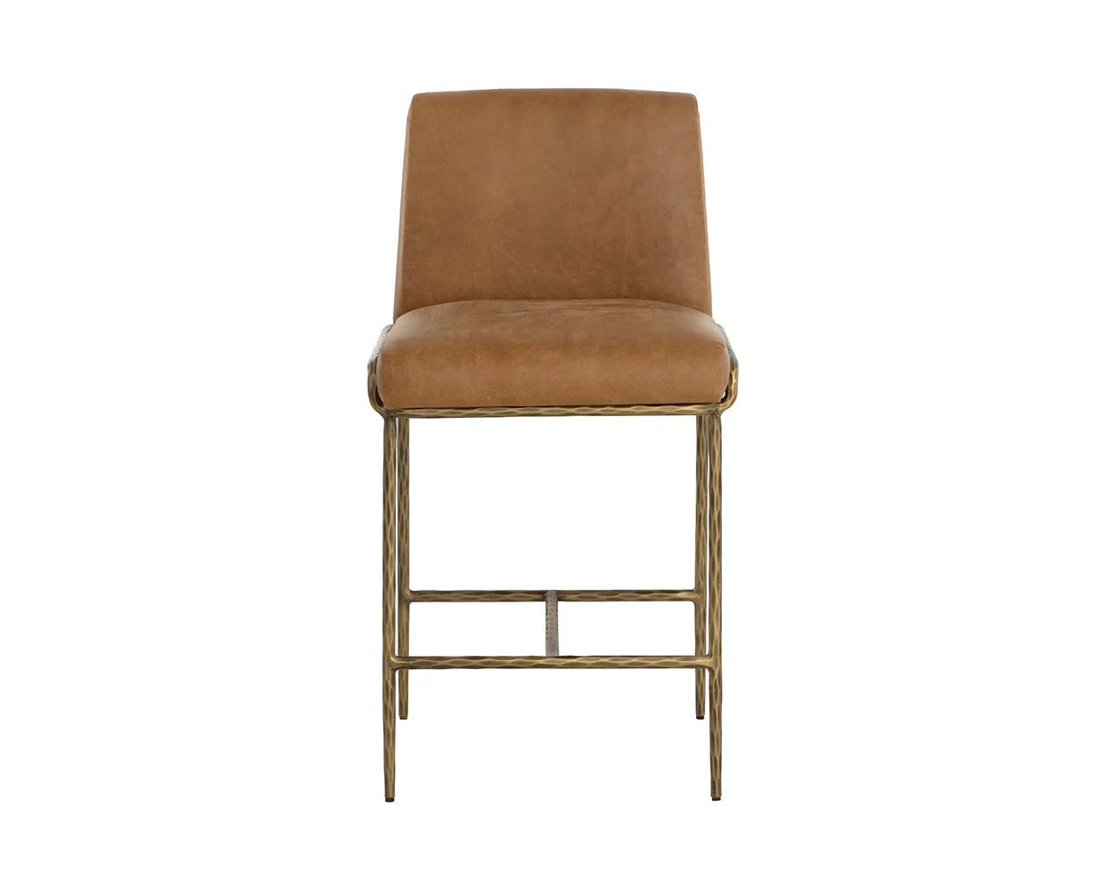 Lathan Counter Stool - Tan Leather - Central Designs