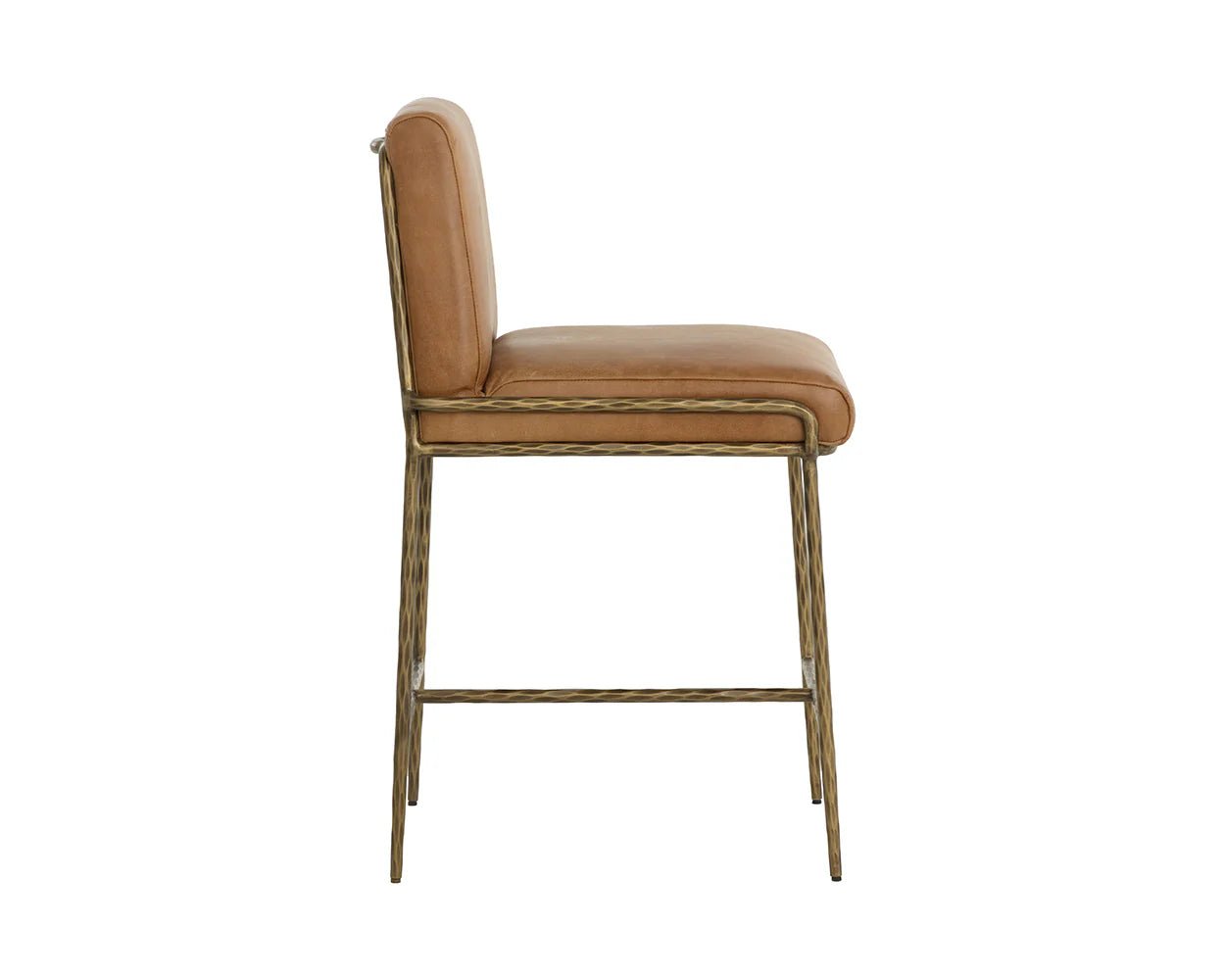 Lathan Counter Stool - Tan Leather - Central Designs