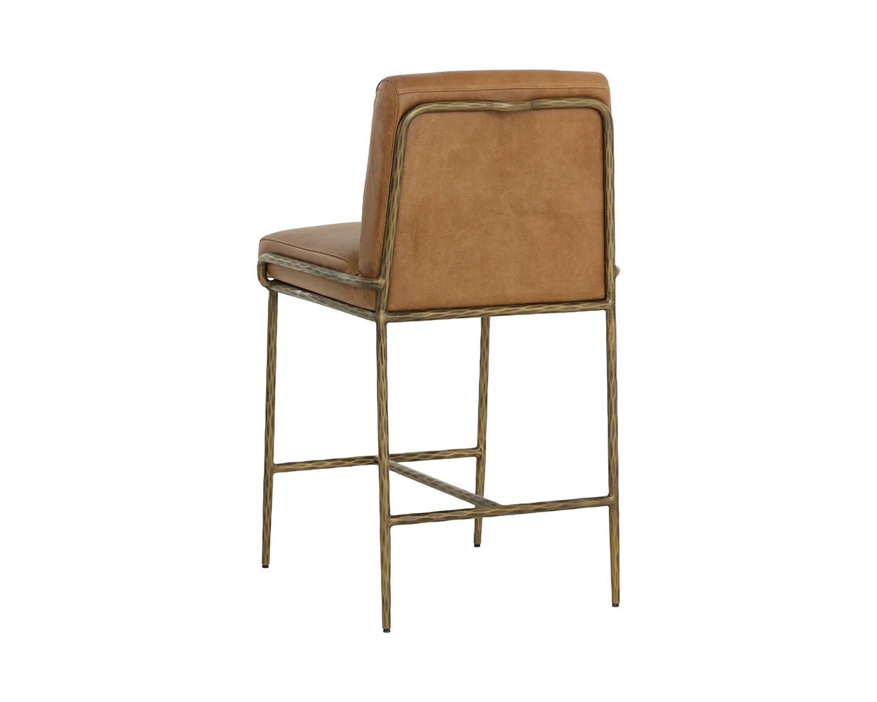 Lathan Counter Stool - Tan Leather - Central Designs