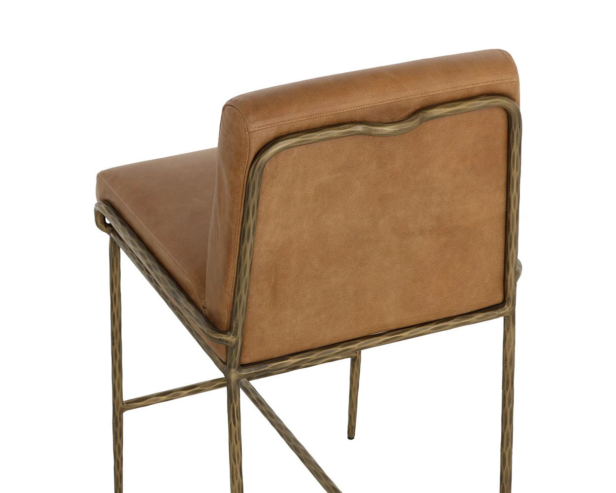 Lathan Counter Stool - Tan Leather - Central Designs