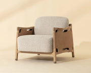 Calloway Lounge Chair - Light Oak - Santa Cruz Oatmeal / Nubuck Tan Leather - Central Designs