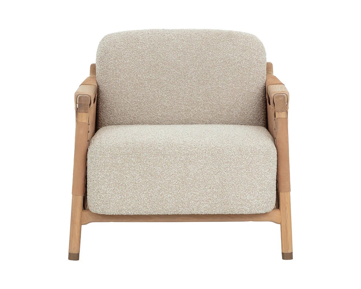 Calloway Lounge Chair - Light Oak - Santa Cruz Oatmeal / Nubuck Tan Leather - Central Designs