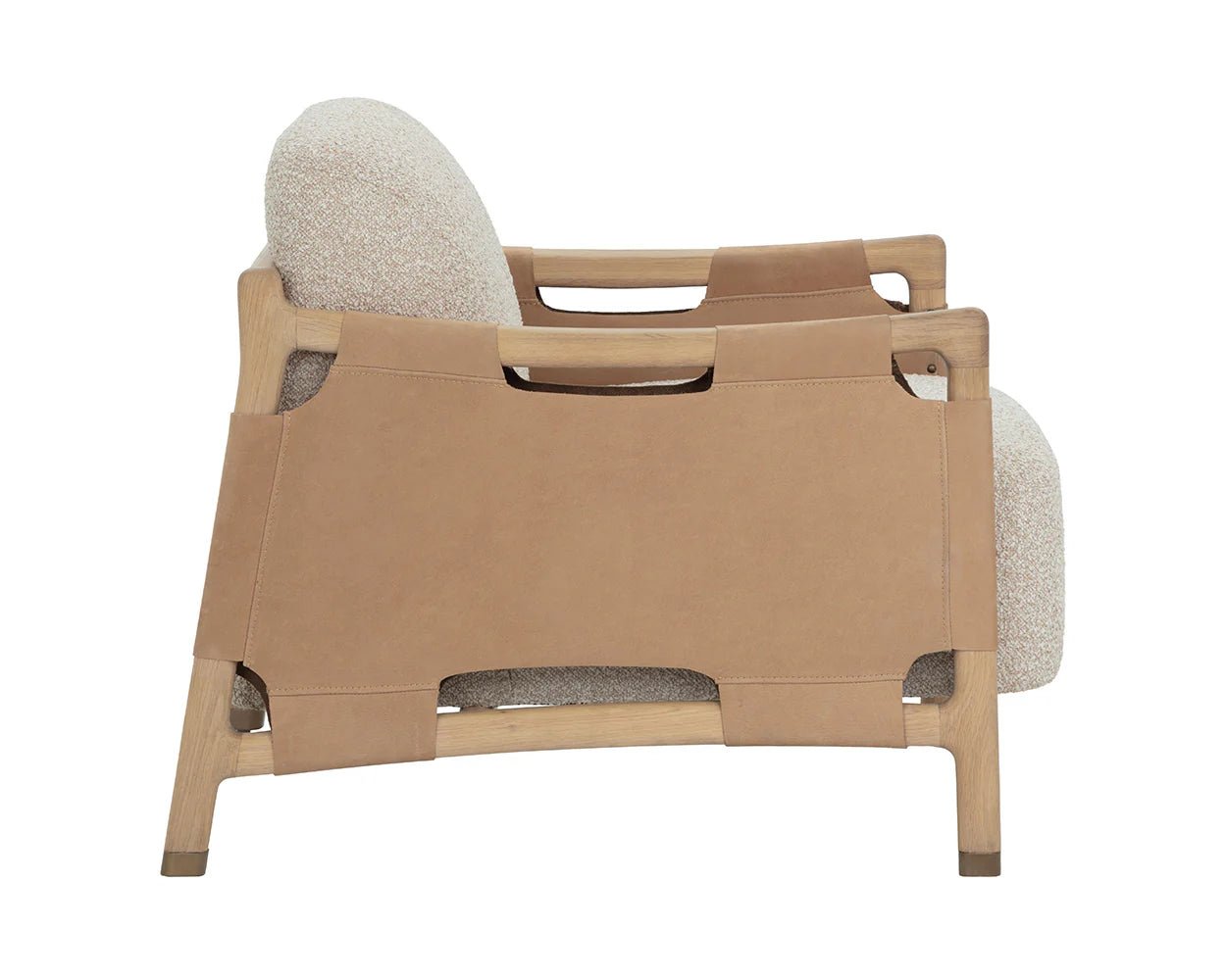 Calloway Lounge Chair - Light Oak - Santa Cruz Oatmeal / Nubuck Tan Leather - Central Designs