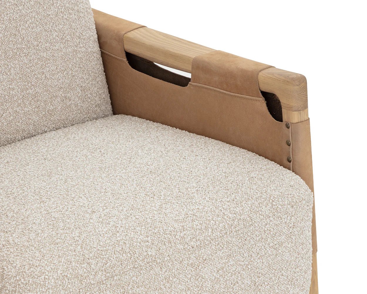 Calloway Lounge Chair - Light Oak - Santa Cruz Oatmeal / Nubuck Tan Leather - Central Designs