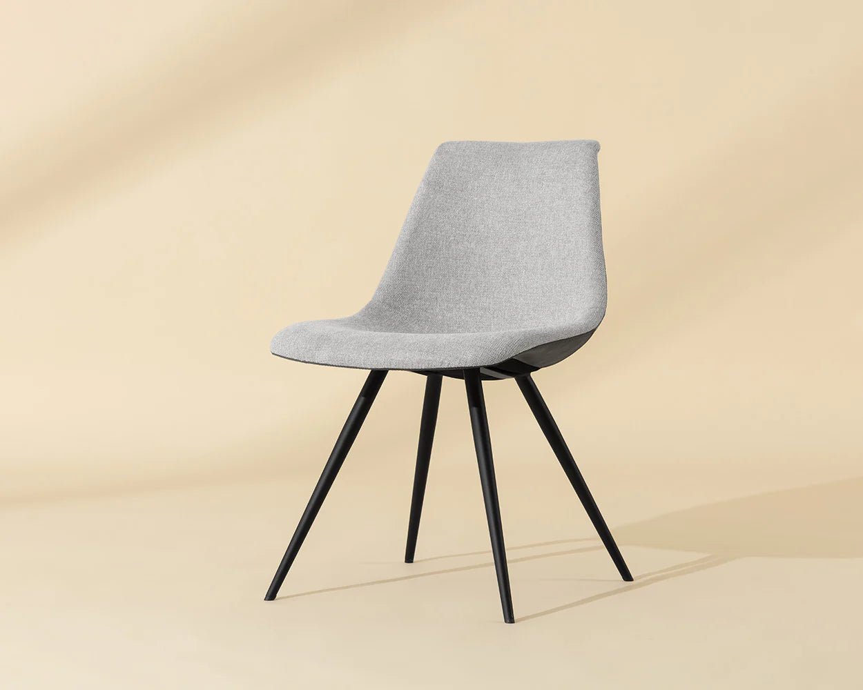 Lipa Dining Chair - Black - Belfast Heather Grey / Rosemary - Central Designs