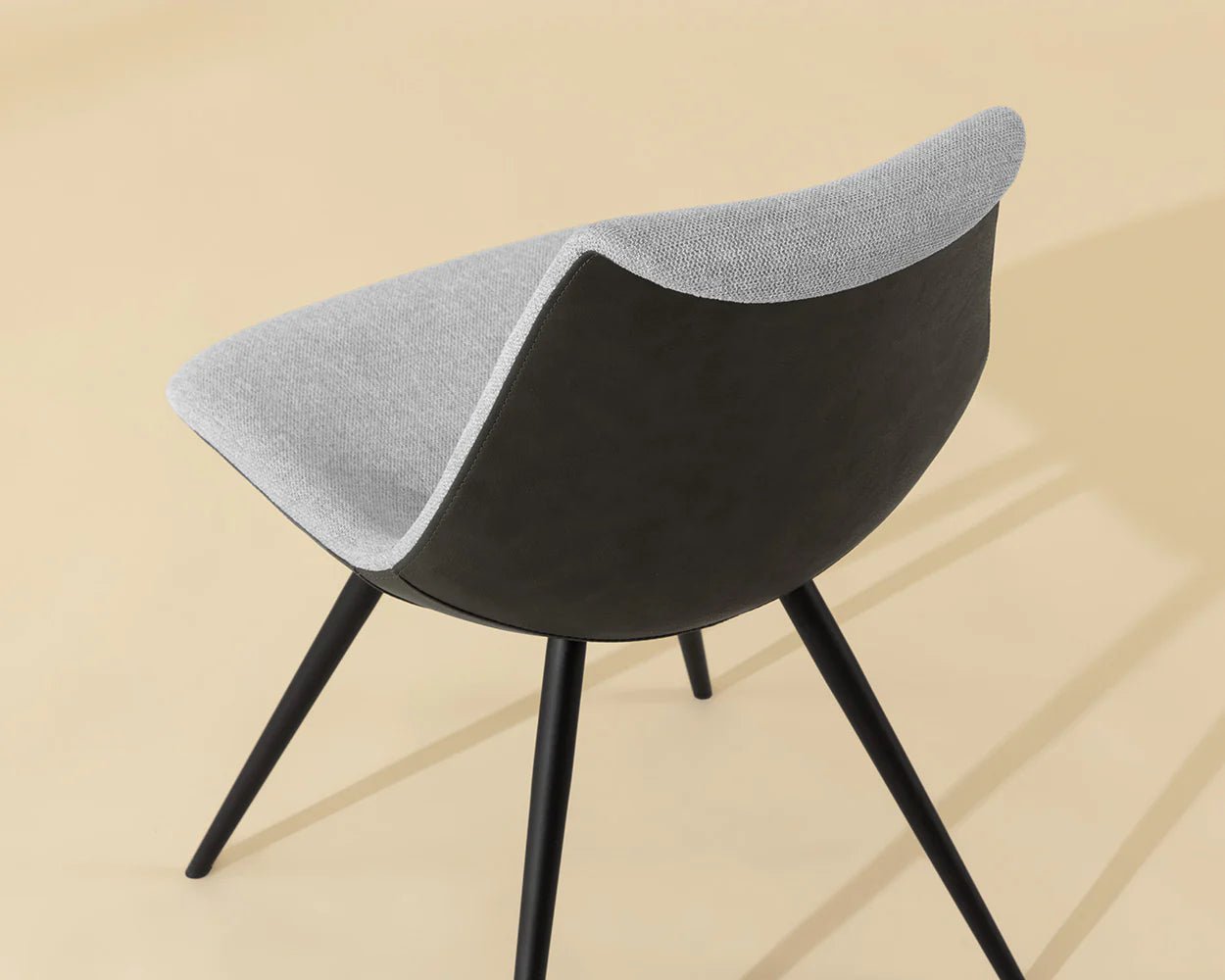 Lipa Dining Chair - Black - Belfast Heather Grey / Rosemary - Central Designs