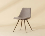Lipa Dining Chair - Antique Bronze - Belfast Oyster Shell / Porpoise - Central Designs