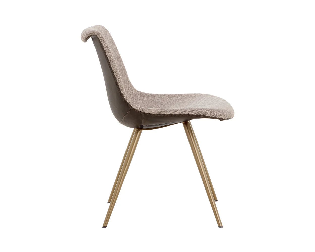 Lipa Dining Chair - Antique Bronze - Belfast Oyster Shell / Porpoise - Central Designs