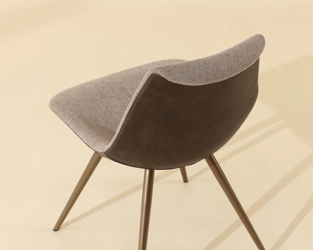 Lipa Dining Chair - Antique Bronze - Belfast Oyster Shell / Porpoise - Central Designs