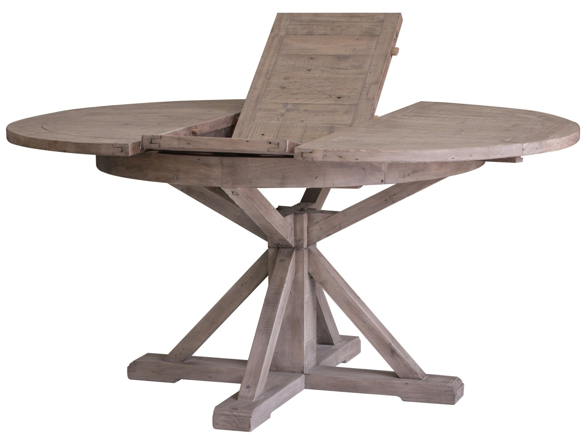 Irish Coast Round 47/63" Extension Dining Table - Rustic Sundried - Central Designs