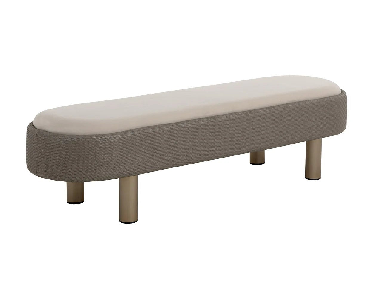 Odella Bench - Meg Taupe / Porcini Taupe - Central Designs