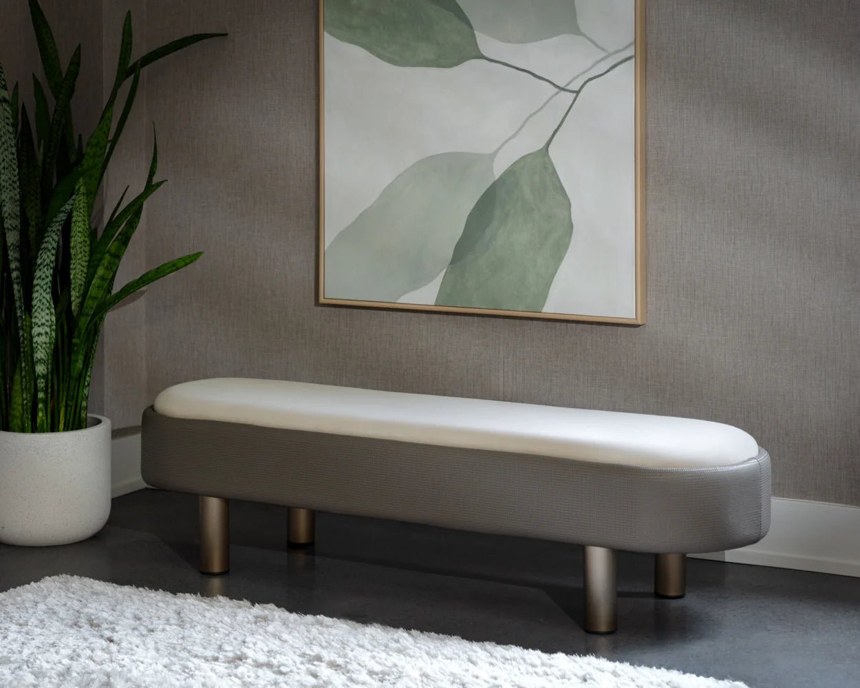 Odella Bench - Meg Taupe / Porcini Taupe - Central Designs