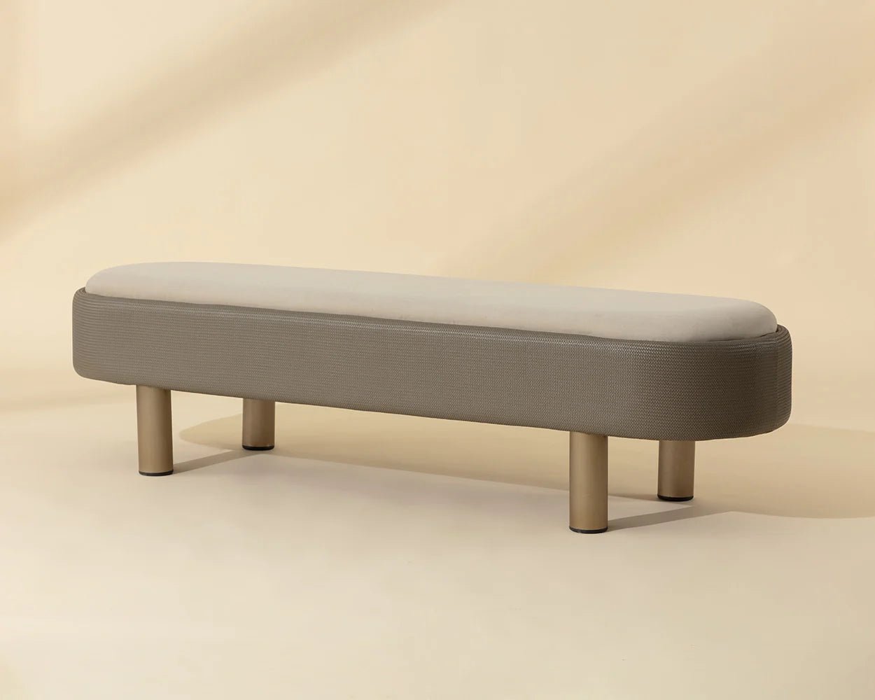 Odella Bench - Meg Taupe / Porcini Taupe - Central Designs